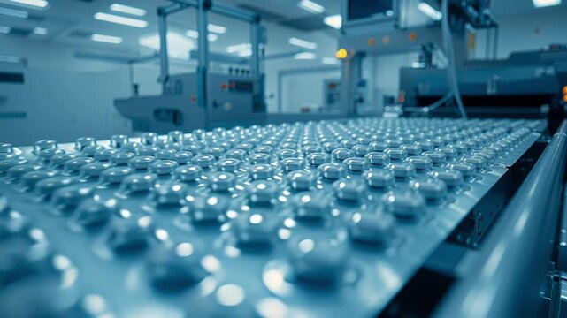 Sealed Foil Blister Packs On Stainless Conveyor With Sensors