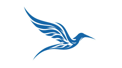 Fototapeta premium Abstract Blue Bird in Flight Illustration