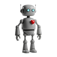 Fototapeta premium Cute robot with a red heart