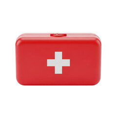 Obraz premium Red first aid kit with white cross