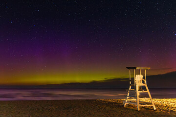 Northern lights over the Baltic Sea 