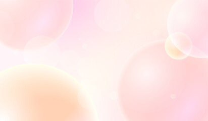 Gradient abstract background with flying bubbles in trendy pastel colors. Vector illustration.