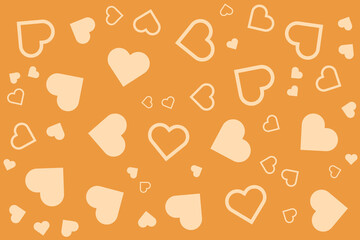 Orange love theme background image. Red orange seamless love, heart pattern background, wallpaper, and backdrop.