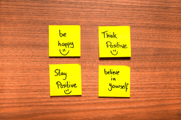 Positive Sticky Notes with Smiley Faces