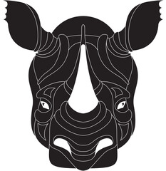 rhinoceros head logo animal. vector rhino illustration © antalogiya