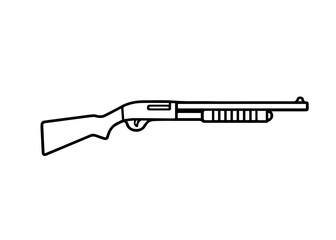 Naklejka premium Shotgun line icon vector on a white background Vector line icon