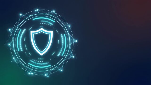 Zero Trust Cybersecurity Shield Emblem Floating in Abstract Digital Space
