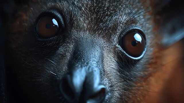 Close-up of a Fruit Bat's Face