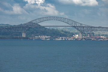 Obraz premium Bridge of the Americas is a road bridge in Panama between the Pacific entrance to the Panama Canal