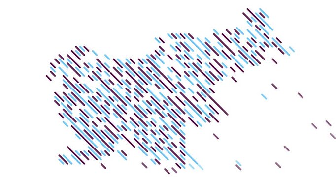 Diagonal Slide Animation Revealing the Map of Slovenia