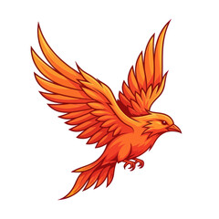 Obraz premium Fiery Phoenix Bird Illustration
