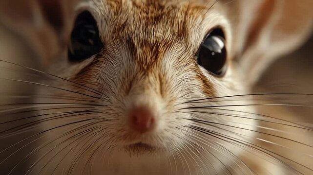 Cute Jerboa rodent close-up portrait, wildlife
