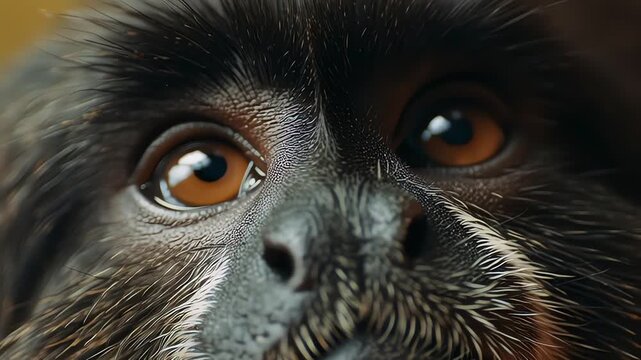 Intense Close-Up of a Monkey's Face