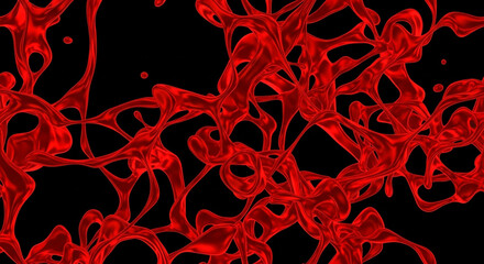 Red Liquid Splash in Abstract Motion with Vibrant Color on Dark Background for Design Element