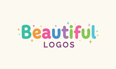 Obraz premium Beautiful Logos Colorful Typography Design