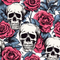 skull seamless pattern, skull pattern, skull background, gothic skull pattern, skull digital paper, skull repeat pattern, skull texture, skull wallpaper