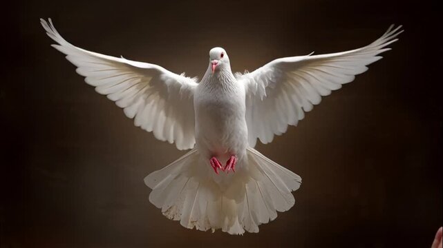 Majestic dove soaring through the air with wings spread wide