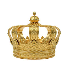 Golden crown isolated on transparent background png