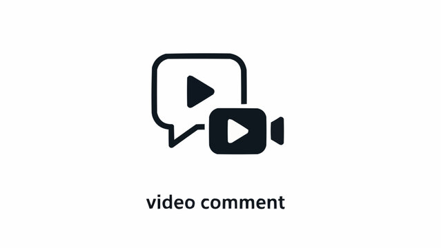 Video Comment Icon with Camera Symbol.