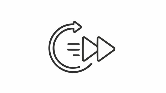 Simple Line Art Repeat Icon Symbol.