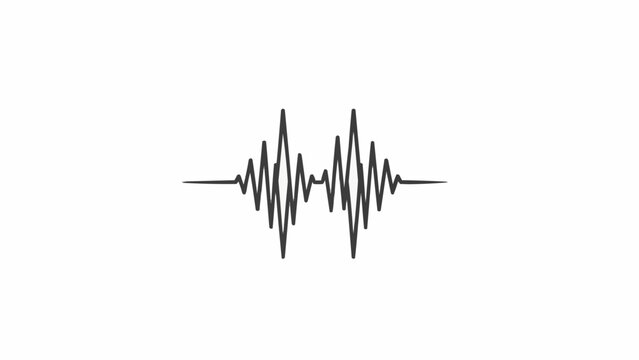Sound Wave Signal Graph Black Line.