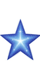 Obraz premium Sparkling Blue Star With White Center And Glitter Effect