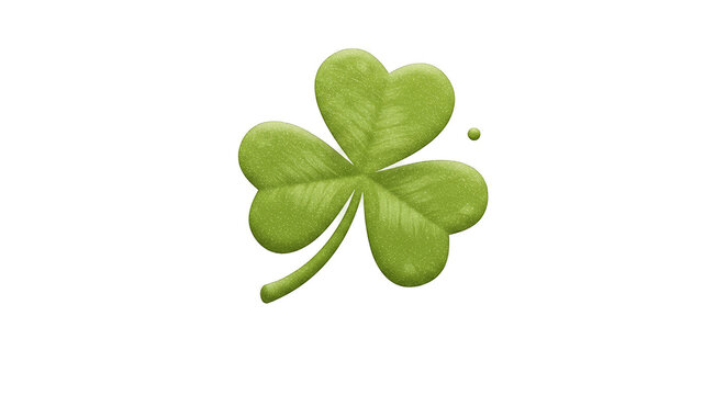 Sparkling Green Clover Leaf Shamrock Isolated Transparent Background