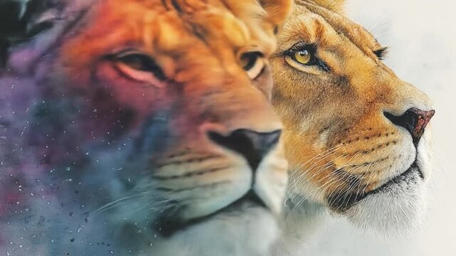 Majestic lion portraits artistic renderings of a powerful predator