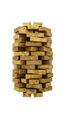 Stack Of Gold Bricks With Glitter Abstract Background