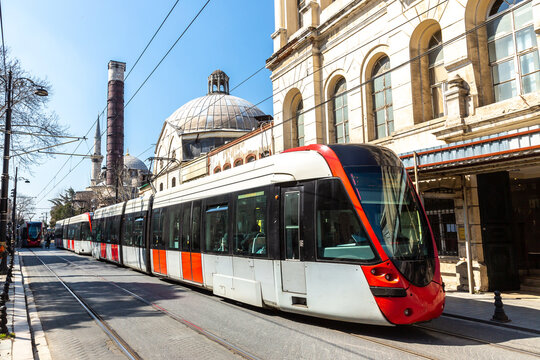 Modern tram in Istanbul, Turkey