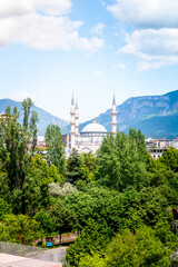 Et'hem Bej Mosque from Pyramid of Tirana, Albania, vertical format