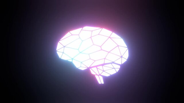 Pulsing Luminous Digital Brain Network with Flashing Lights