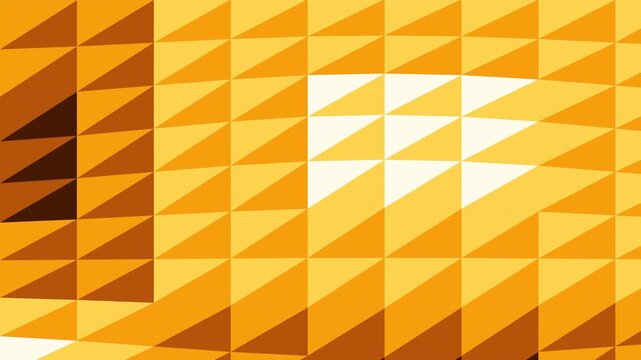 Geometric pattern animation featuring triangle shapes in shades of orange and yellow, showcasing dynamic motion and vibrant colors in a modern abstract design