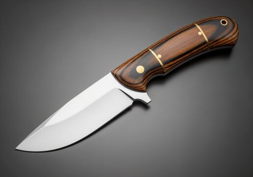 Sharp Stainless Steel Knife with Polished Wooden Handle