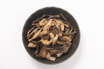 わらび　椎茸　油揚げ　煮物