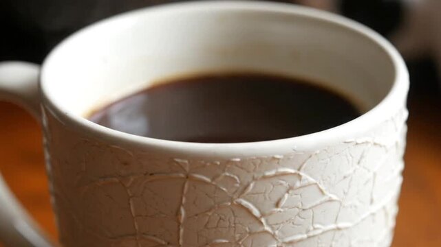 Cracked Cup with Instant Coffee, Simple Morning Drink