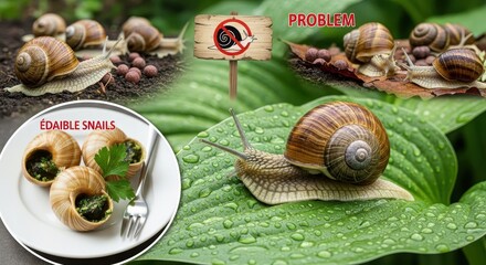 Edible snails - From garden pests to gourmet delicacies.