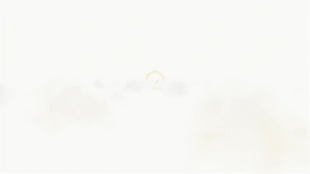 Abstract Golden Hexagon Symbol Floating Above White Clouds Animation Perfect for Logo Presentation and Intro Background