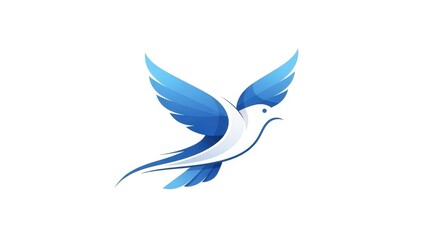Obraz premium Elegant Blue Bird Logo Design for Modern Business Branding.