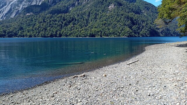 Playa Centenario Beach Bariloche Patagonia Argentina in summer