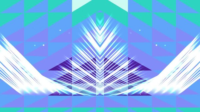 Futuristic motion graphics with geometric shapes and vibrant colors create a hypnotic effect