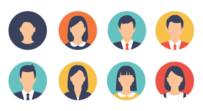 User Avatar Icons Set. Collection of Anonymous Profile Silhouettes for UI/UX, Web Design, Business Team Roster, and Social Media Networks.