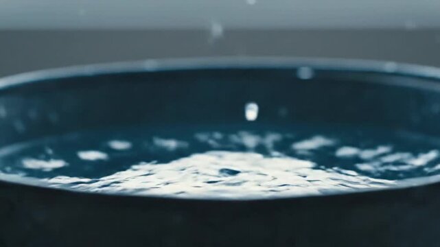 Water Dripping into Bucket, Household Water Collection