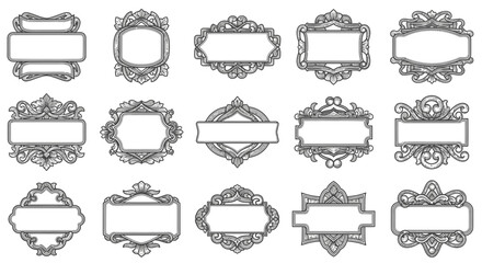 Ornate Decorative Frames and Borders - Vintage Style Labels