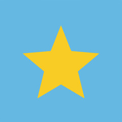 Obraz premium A five-pointed yellow star over a light blue background
