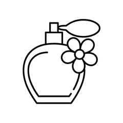 Obraz premium Simple line drawing of a perfume bottle with floral embellishment
