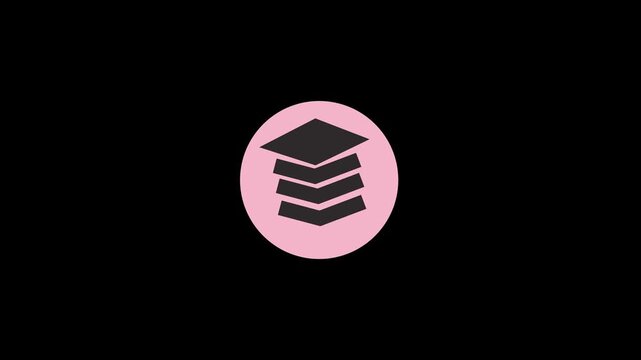 Animated layers white icon. Organized elements line animation. Levels hierarchy. Multi-layered composition. Isolated illustration on dark background. Transition alpha video. Motion graphic