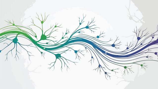 A stylized illustration depicting neurons with connecting pathways
