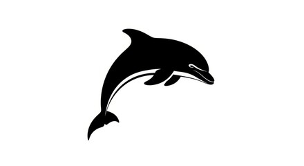 Fototapeta premium Elegant Dolphin Silhouette - A Minimalist Marine Life Illustration.
