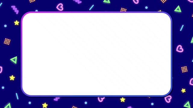 Cute and pop colorful neon frame background